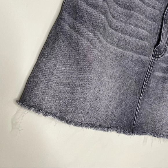 Abercrombie & Fitch Washed Black Raw Hem Denim Jean Mini Skirt Size 32 - Picture 5 of 8